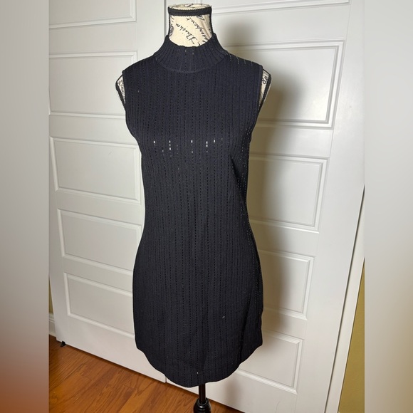 St John Evening Santana Knit Black Beaded Dress 4 - Picture 1 of 5